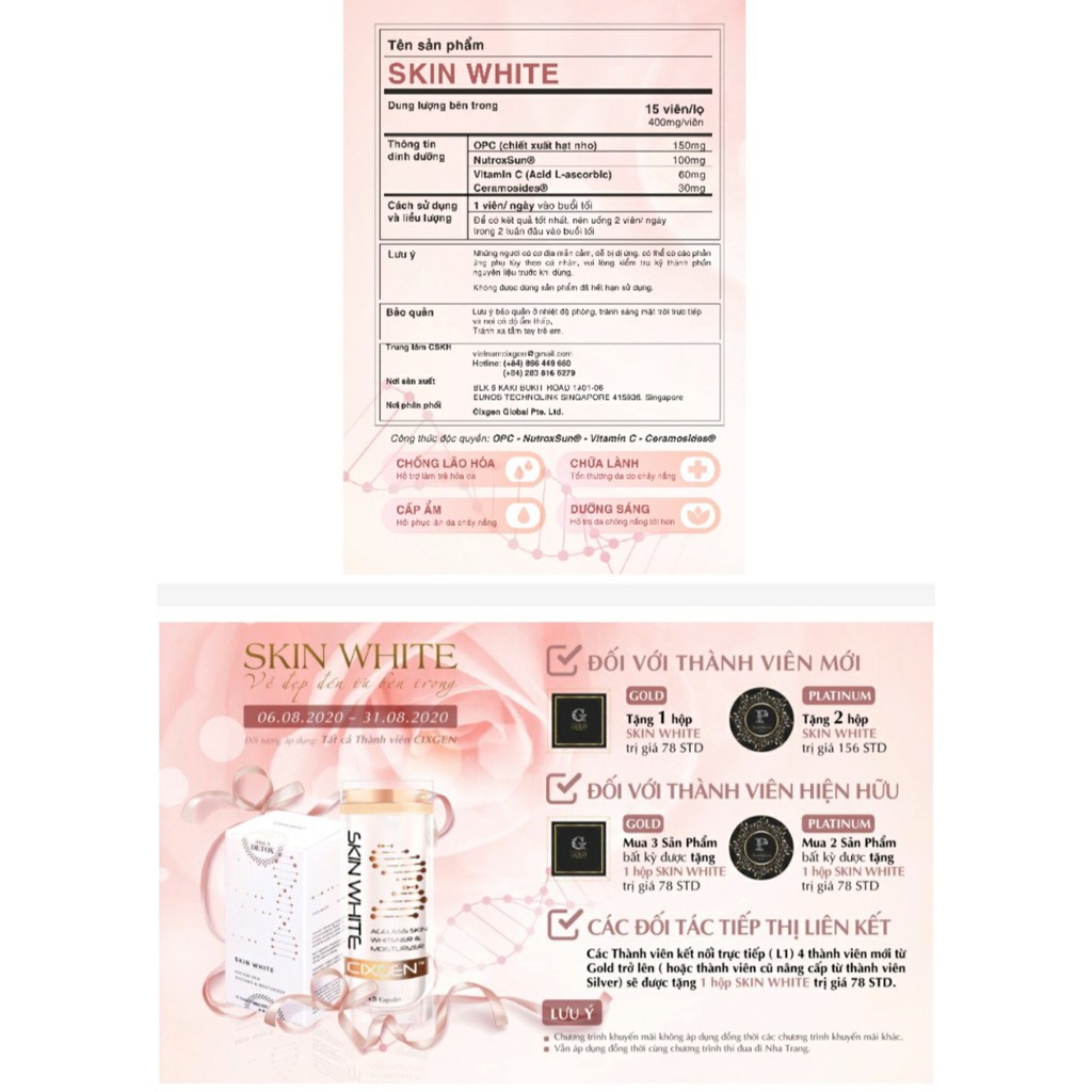 Thực Phẩm Hỗ Trợ Làm Đẹp Da Skin White | BigBuy360 - bigbuy360.vn