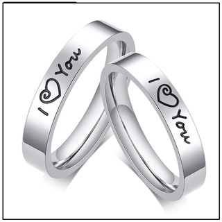 1 chiếc nhẫn cặp i love you mới, nhẫn đôi tình nhân inox