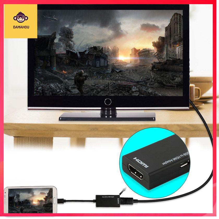 Cổng hiển thị Cổng chuyển đổi Cáp chuyển đổi Micro USB sang HDMI Đen 12cm