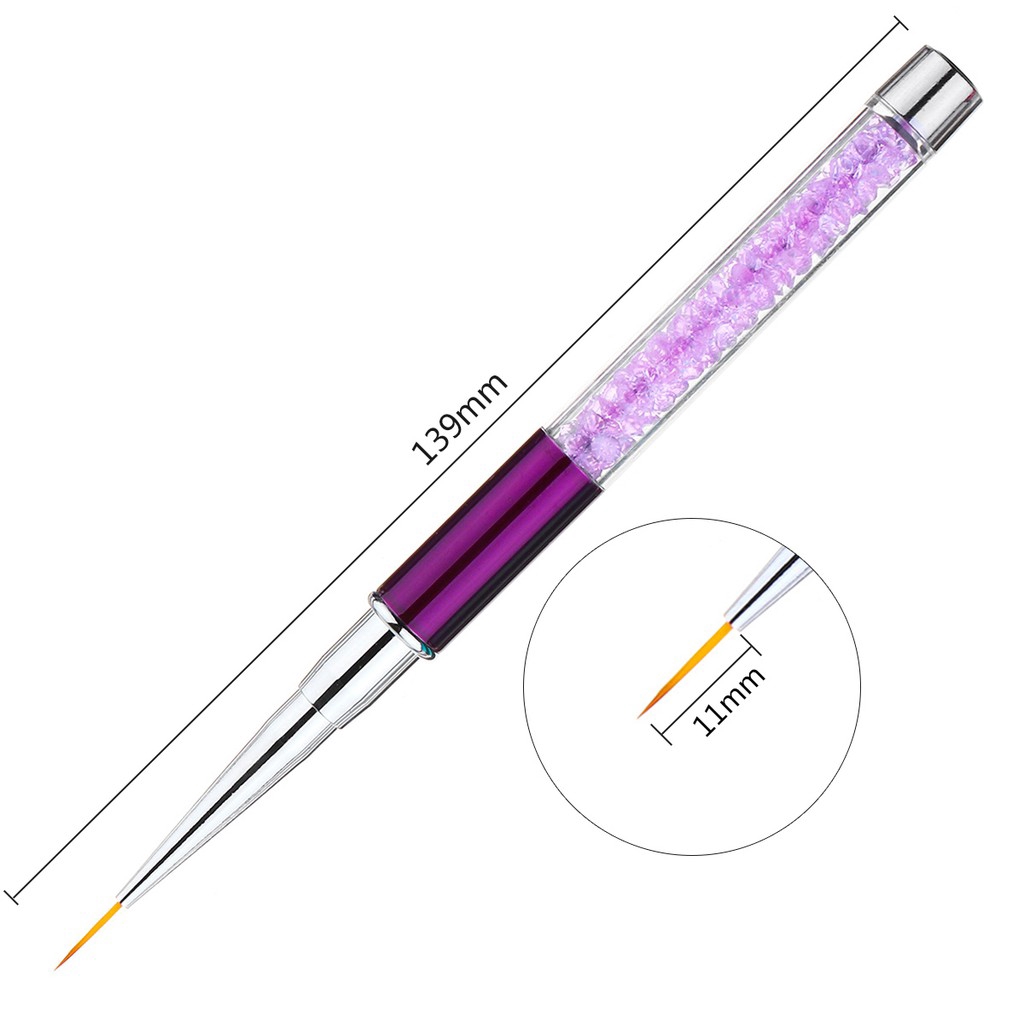 Monja Nail Art French Stripes lines Liner Brush 3D Flower Paint Drawing Pen