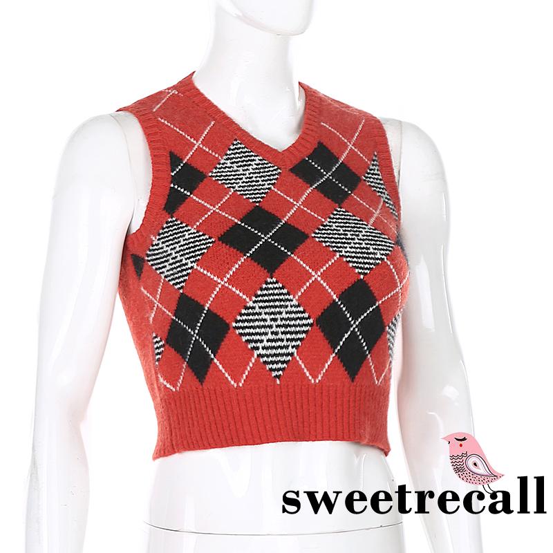 Áo dệt kim không tay cổ chữ V thời trang nữ sành điệu | BigBuy360 - bigbuy360.vn