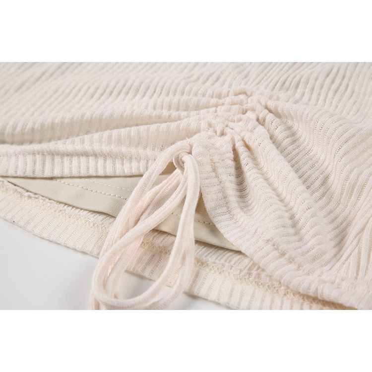 Đầm Dài Tay Màu Trơn Thiết Kế Lệch Tà Thời Trang Đường Phố Cá Tính Cho Nữ