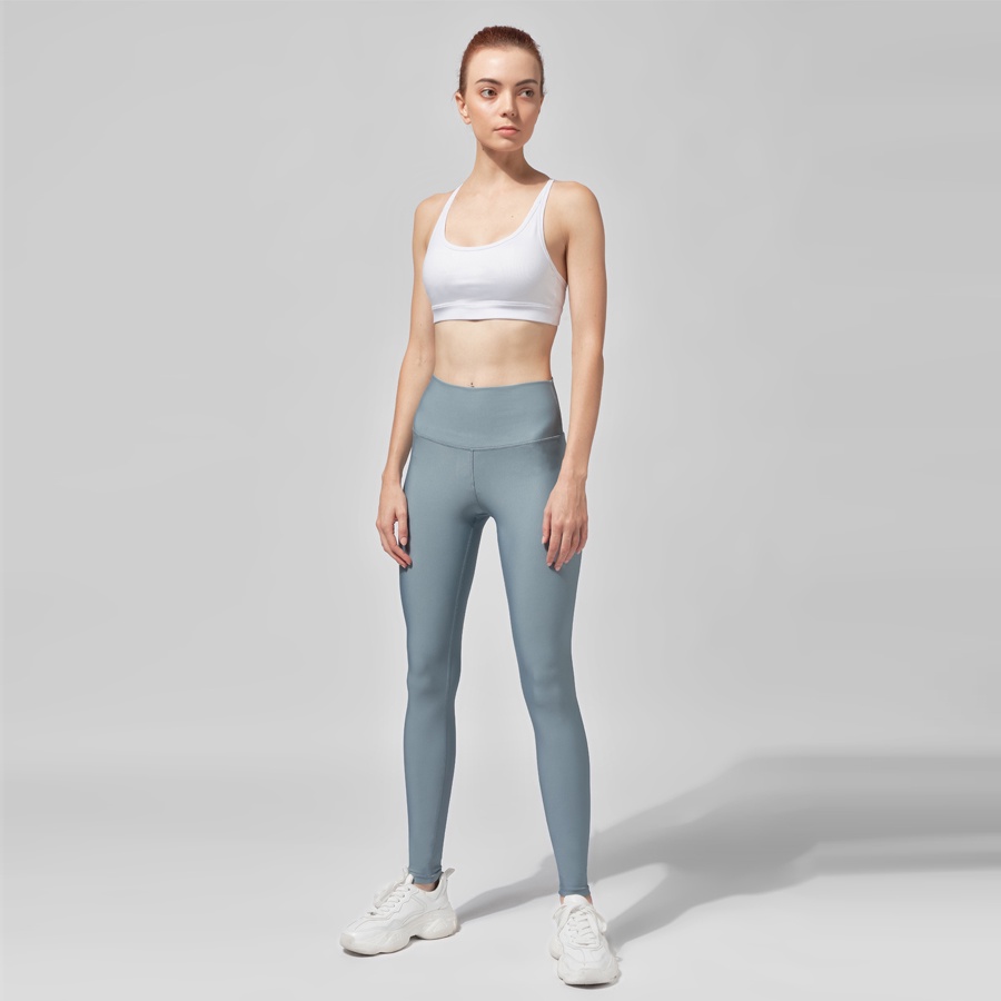 Quần dài Legging trơn bóng màu Xanh Xám Just Feel Free -H2760
