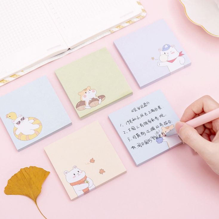 [Mã LIFEBOOK2 giảm 10% đơn 0Đ] Giấy ghi chú kích thước 7.2x7.2cm chuột hamster xinh xắn H96