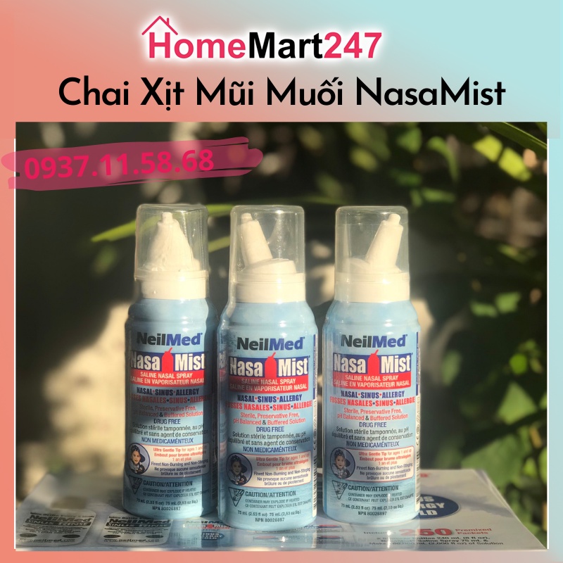 CHAI XỊT MŨI EM BÉ MUỐI BIỂN NASAMIST NEILMED 75ML CHÍNH HÃNG MỸ