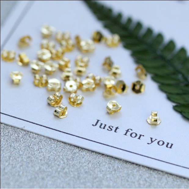 Chốt khuyên tai bạc s925 màu vàng cực sáng