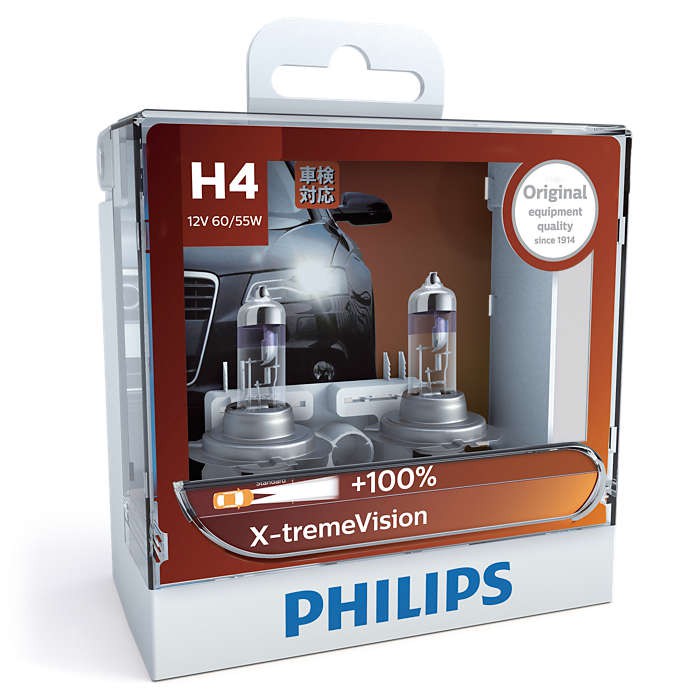 Đèn pha Halogen Philips Xtreme Vision Plus +100% [Số lượng: 1 cái]