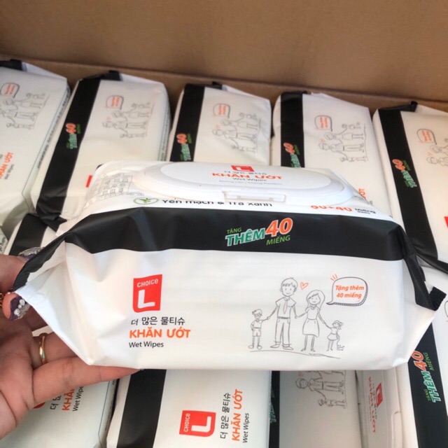 Giấy ướt CHOICE HƯƠNG YẾN MẠCH TRÀ XANH 120 tờ nước tinh khiết 99,9%