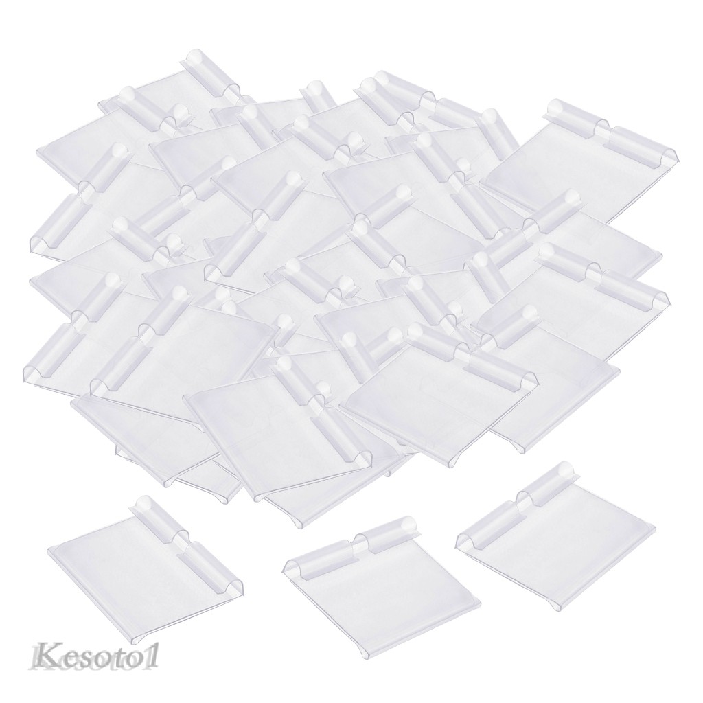Set 50 Giá Đỡ Thẻ Ghi Giá Tên Bằng Nhựa PVC Trong Suốt Cho Cửa Hàng / Nhà Kho / Siêu Thị