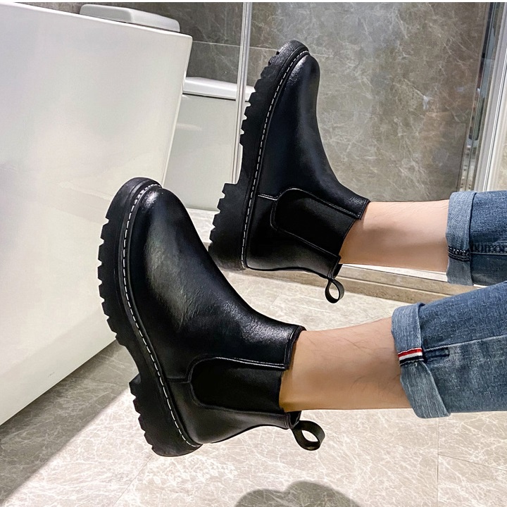 [CHẤT LƯỢNG] Giày boot chelsea nam da trơn SM089 cao cấp êm chân cá tính