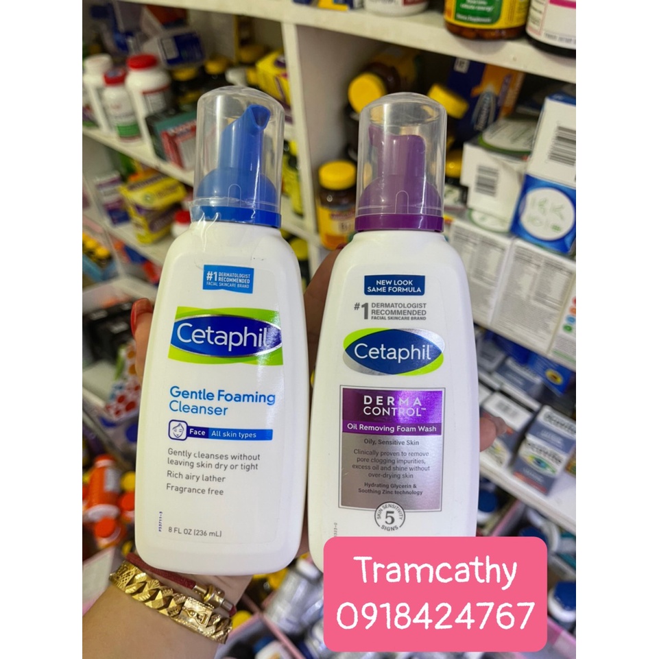 Sữa rửa mặt cetaphil tím 237 ml Cetaphil DermaControl ™ Oil-Control Kiểm Soát Dầu Cho Da Nhờn Mụn.Cetaphil PRO Oily Skin