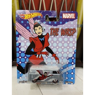 Xe mô hình đồ chơi bánh cao su hotwheels 1:64 premium - marvel - volkswagen t1 panel