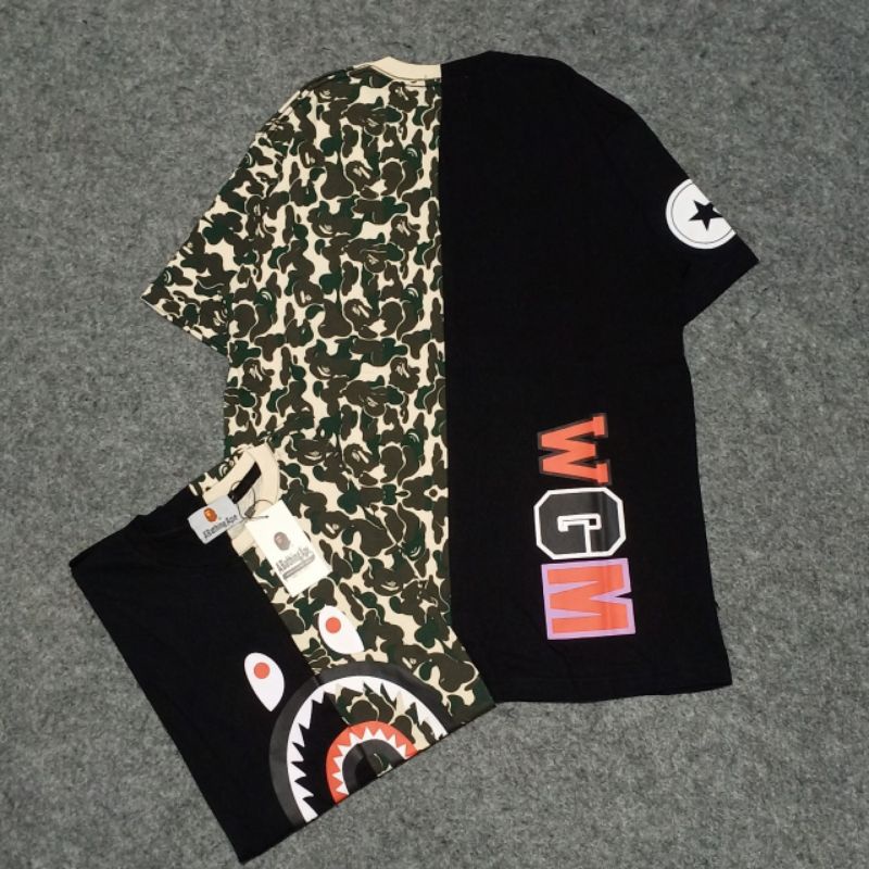 Áo Thun Tee Bape Shark Wgm Combi Camo Free Sticker