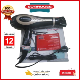 Máy Sấy tóc Sunhouse mã SHD2317, Công suất 1800W, 02 tốc độ, 04 mức nhiệt độ, An toàn khi sử dụng, bảo hành 12 tháng