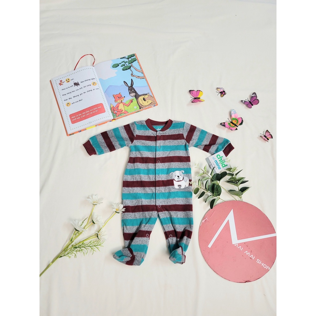 (Chọn màu- 3M) Body nỉ liền thân cho bé trai, bé gái sz 0-3M, Bộ đồ liền thân, bodysuit,bodysleep