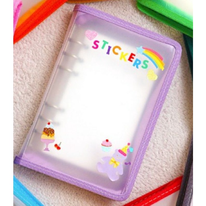 BINDER BÌA KHÓA KÉO A5 6 CÒNG MÀU TÍM HÃNG YUDAENG HÀN QUỐC