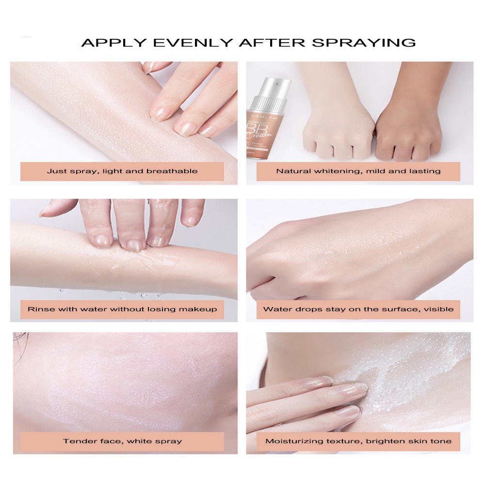 Kem Nền Bb Dạng Xịt Che Khuyết Điểm Toàn Thân Chống Mồ Hôi Làm Trắng Da Tự Nhiên