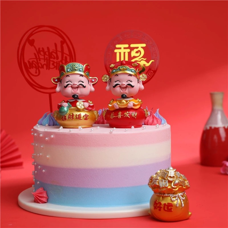 Tượng thần tài phong thủy, đầu lò xo, thích hợp để trang trí nhà cửa, xe hơi