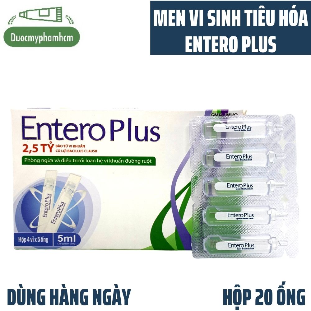 Men Tiêu Hóa Vi Sinh Entero Plus Dạng Nước - Giúp Cân Bằng Hệ Vi Sinh Đường Ruột, Phòng Ngừa Rối Loạn Tiêu Hóa- Hộp 20 Ố