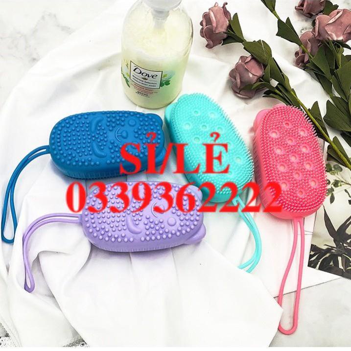 [ HAIANHSHOP ]  Bông Tắm Silicon Tạo Bọt 2 Mặt Siêu Mềm - Bông Tắm Tẩy Da Chết Thông Minh  Duashop &gt;