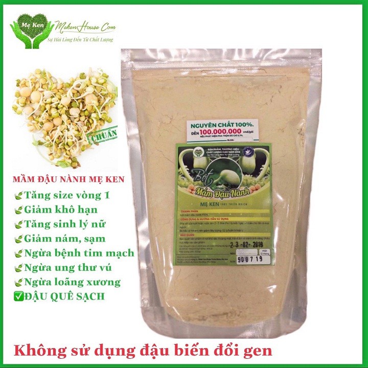 Mầm Đậu Nành Sạch Nguyên Chất Loại Chuẩn Cân Bằng Nội Tiết Tố Phụ Nữ Mẹ Ken 500G