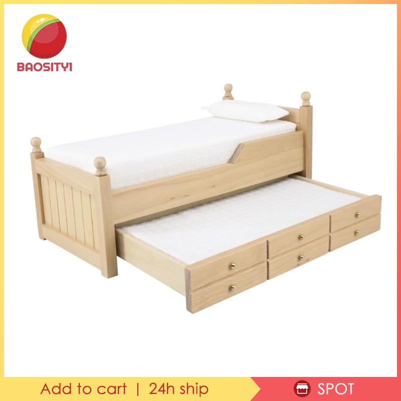 Giường Ngủ Mini Tỉ Lệ 1:12 Trang Trí Nhà Búp Bê