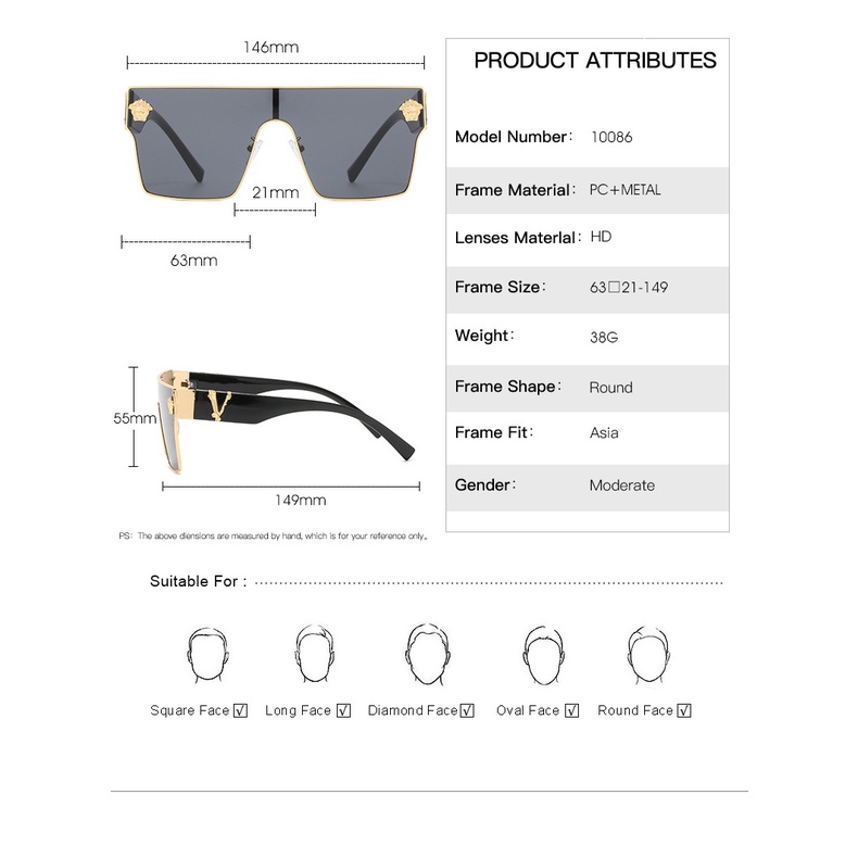 Kính Mát Versace Chống Tia UV400 Thời Trang