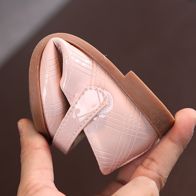 Giày Búp Bê Da Bóng Màu Trơn Chống Trượt Cho Bé 1-8 Tuổi