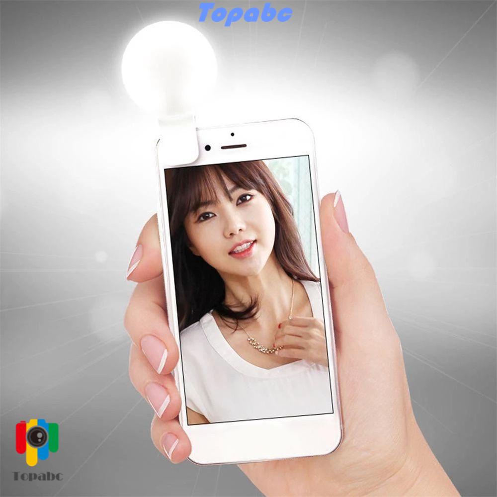 Đèn LED USB nhỏ gọn hình tròn có kẹp gắn điện thoại hỗ trợ chụp ảnh tiện dụng