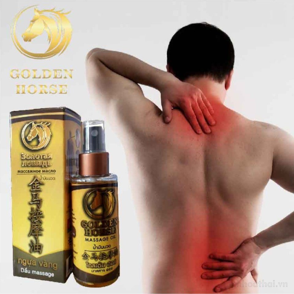 Dầu nóng giảm ƌau nhanh ņgựa Vàng Golden Horse Massage Oil Thái Lan