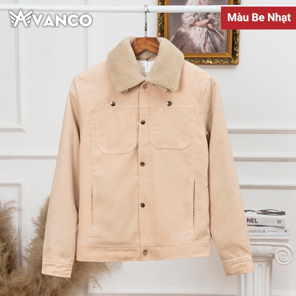 Áo khoác nam đẹp nhung tăm lót lông mùa đông có cổ lông tháo rời jacket Romhear Basic Avanco ARH3