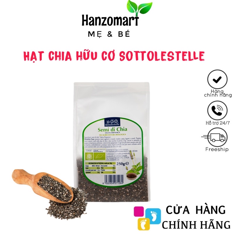 Hạt chia hữu cơ Green nature Organic / Hạt chia hữu cơ Markal / Sotto / Amavie 250g (Date 2023)