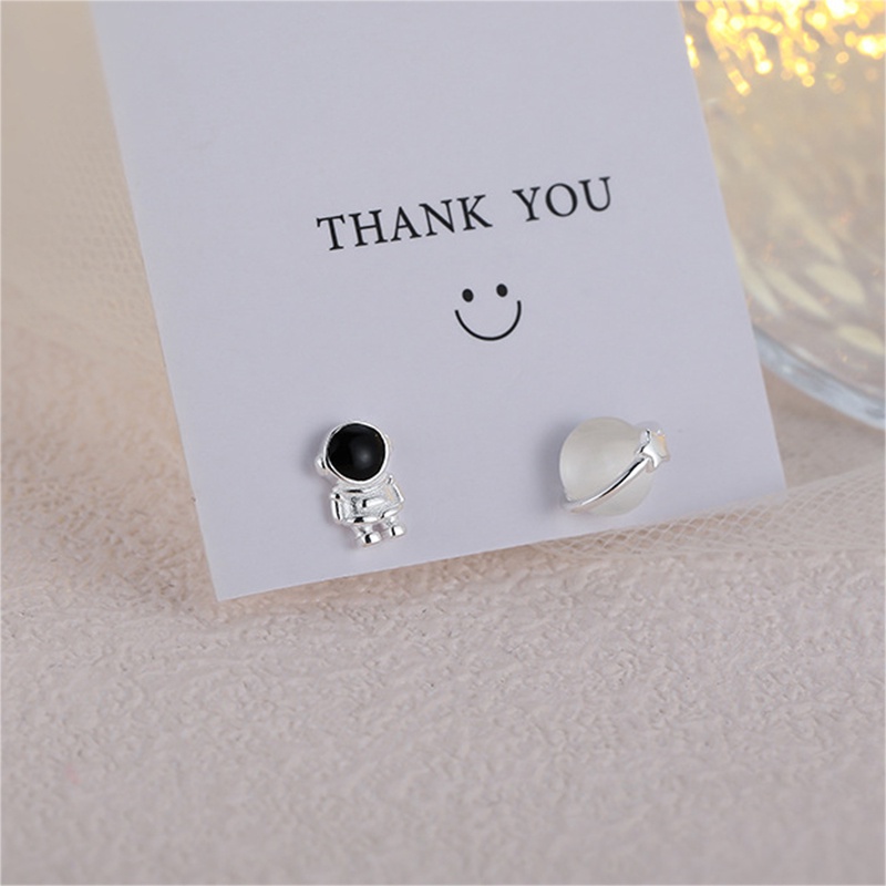 Bông Tai Bạc 925 Hình Hành Tinh / Phi Hành Gia / Hành Tinh Màu Sắc Ngọt Ngào Đơn Giản Thời Trang Cho dreamdiary