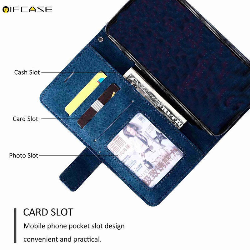 Ốp Điện Thoại Doanh Nhân Bằng Da Dạng Ví Nắp Lật Có Ngăn Đựng Thẻ Và Giá Đỡ Cho iPhone 11 Pro XS Max XR X 7 8 6 6s Plus