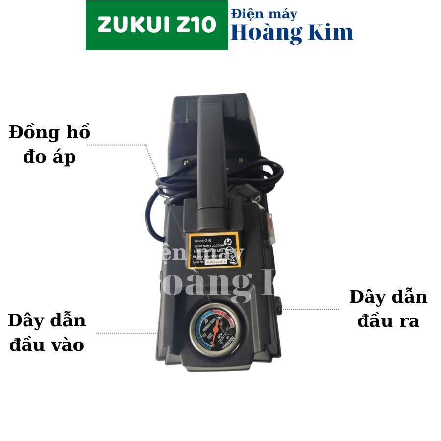 Máy Xịt Rửa Xe Zukui Z10 2200W - Tặng Bình Dung Dịch Ko Chạm- Model 2022