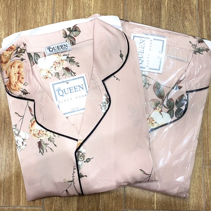 Pijama lụa EMBEAUTY đồ ngủ nữ, mặc nhà họa tiết tay cộc quần dài Latin cao cấp Freesize xinh xắn | BigBuy360 - bigbuy360.vn