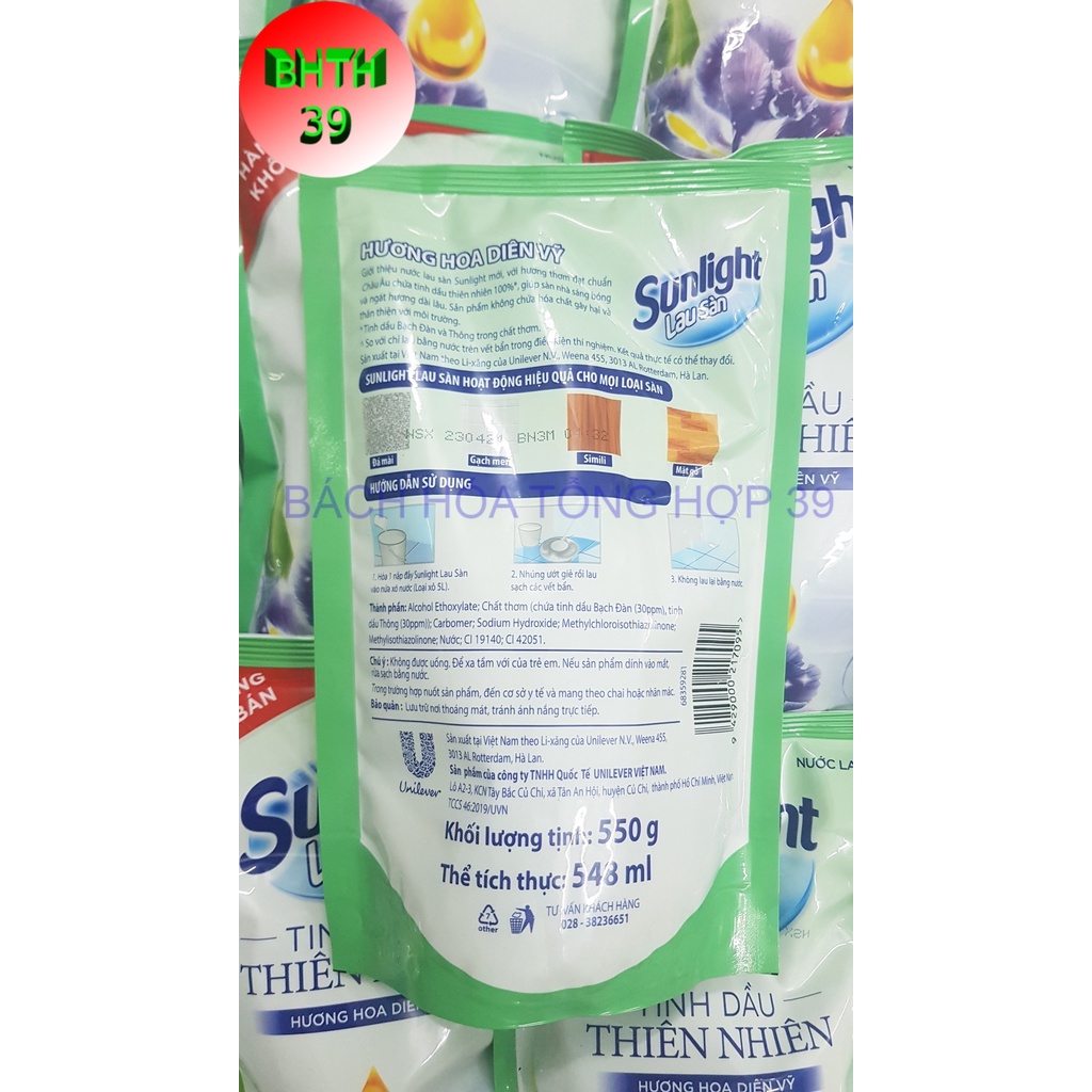 (HÀNG KHUYẾN MÃI) Nước lau sàn Sunlight túi 550g / 700g