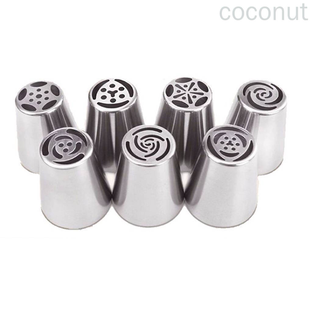 Set 7 Đuôi Bắt Bông Kem Trang Trí Bánh Bằng Thép Không Gỉ