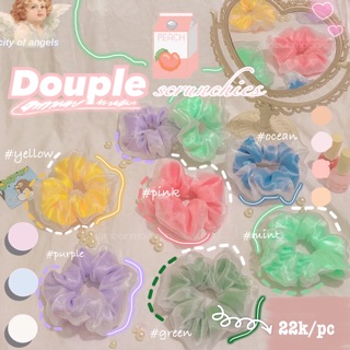 Douple scrunchies - Cột tóc hai lớp vải ( FLASH SALE )