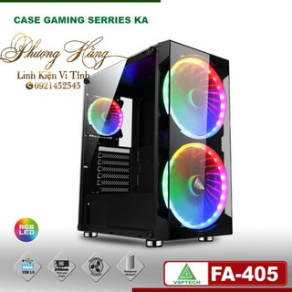 HÀNG MỚI VỀ - Sẵn Fan -Vỏ nguồn máy tính Case FA-405 Gaming Có Sẵn Fan 20cm LED ARGB.
