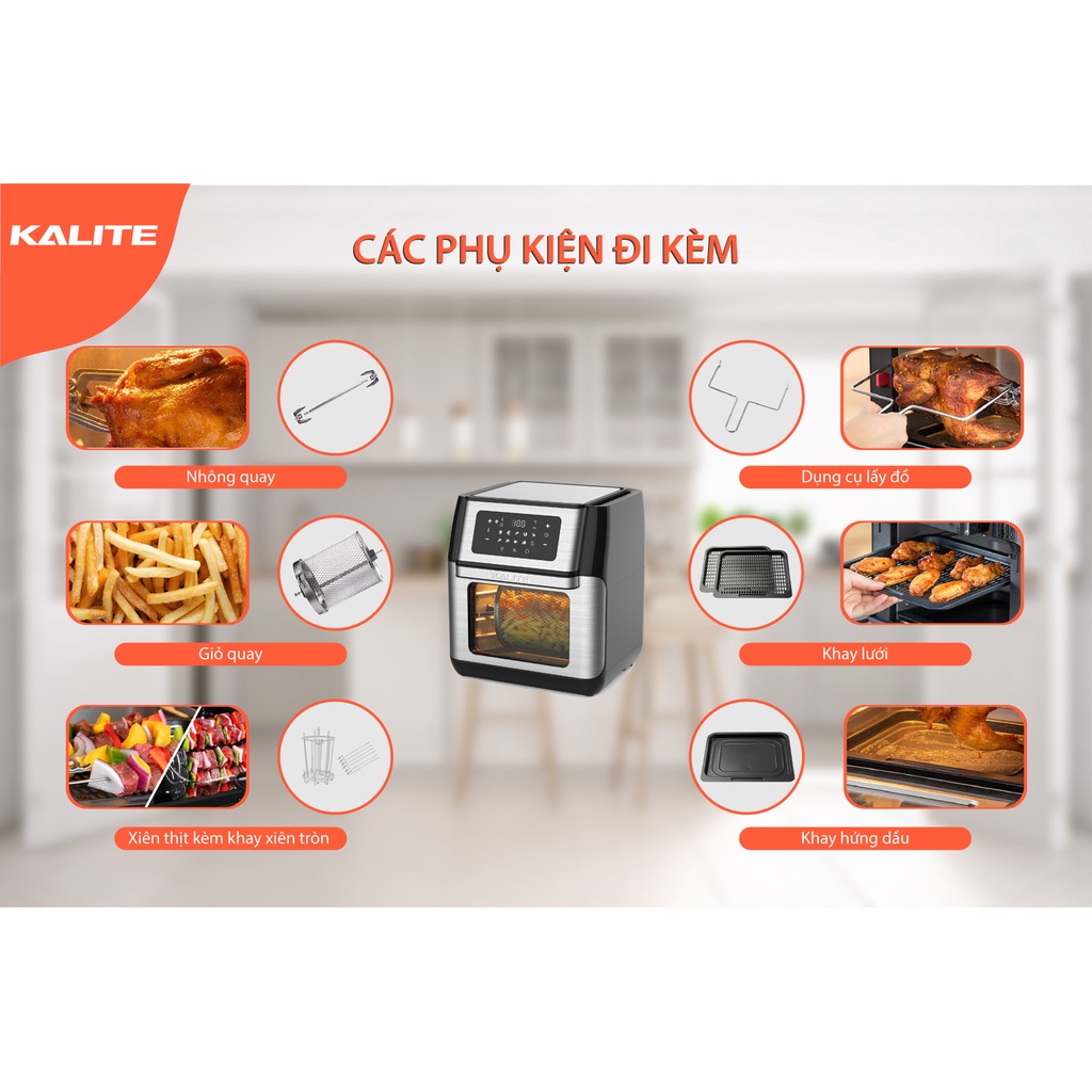 [Mã ELHADEV giảm 4% đơn 300K] Nồi chiên không dầu Kalite Q10, công suất 1800W, dung tích 10L, hàng chính hãng