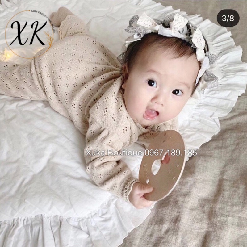 Bodysuit Len Dài Tay Kèm Mũ Angou Cao Cấp Cho Bé , Bodysuit Len Cho Bé Trai Bé Gái Từ 5 Đến 16Kg Xuka Boutique