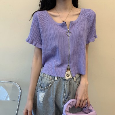 NRVP Áo Sweater Tay Ngắn Kiểu Hàn Quốc Thời Trang Mùa Hè 2020 Cho Nữ