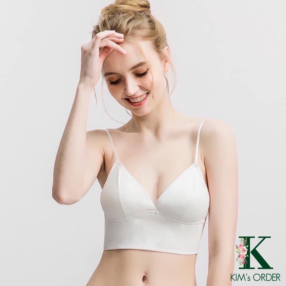 Áo lót nữ, áo bra hở lưng hai dây không gọng có đệm chất liệu đúc nâng ngực gợi cảm co dãn