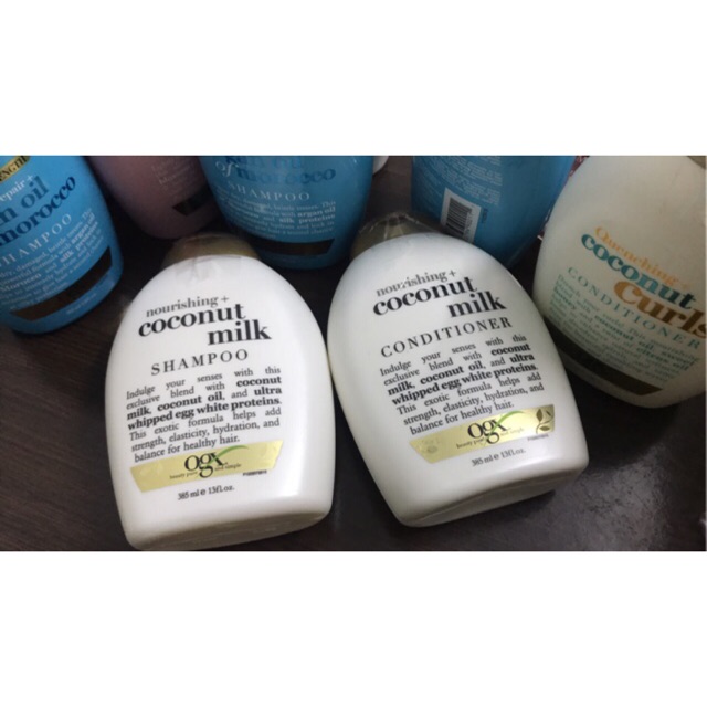 Cặp gội xả OGX Biotin - Coconut - Cherry - Argan Oil