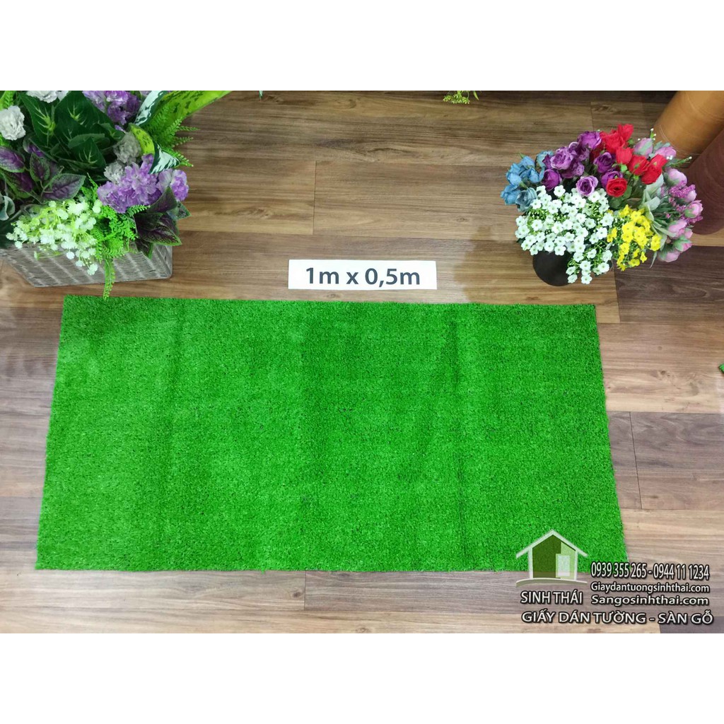 Tấm cỏ nhựa nhân tạo cao 1cm - kích thước 1m x 50cm [ BÁN THEO TẤM ]