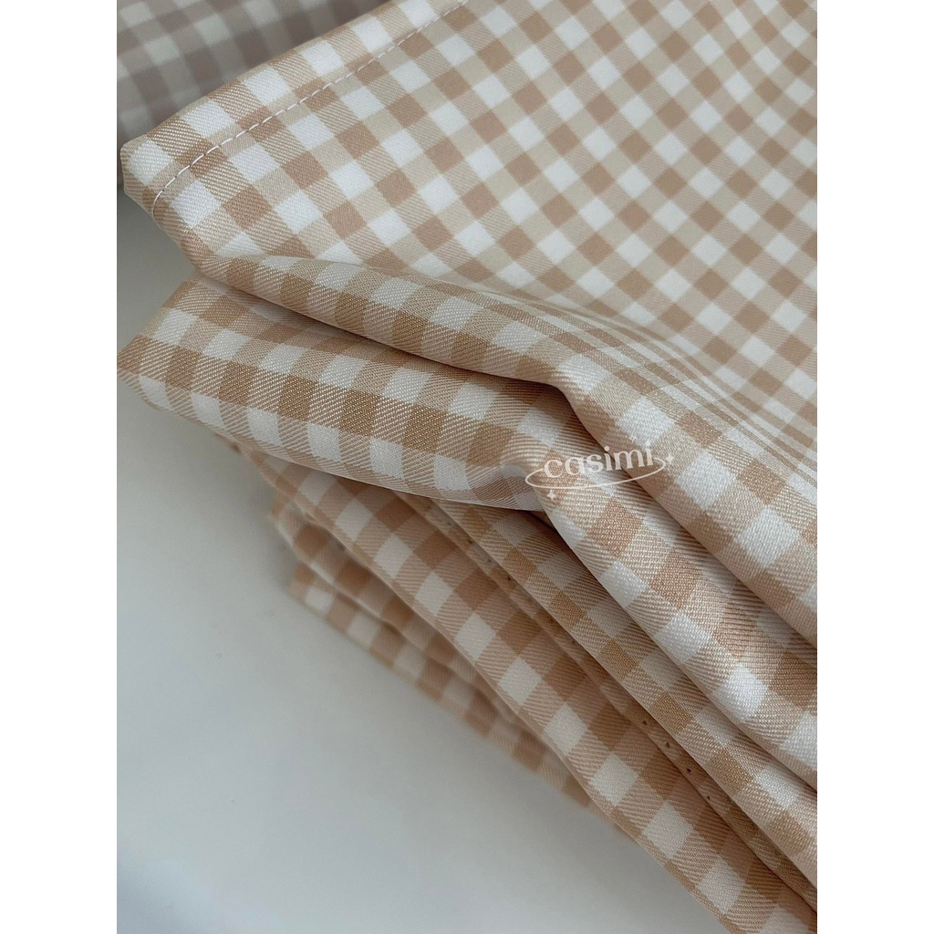 Khăn trải bàn 100x150cm họa tiết caro đa năng nhiều màu, chụp sản phẩm Casimi Decor