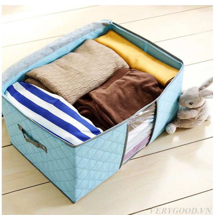 Túi vải kích thước to 60x40*36 cm không dệt đựng quần áo chăn màn tiện dụng,đồ dùng gia đình tiện ích nhỏ gọn dễ cất