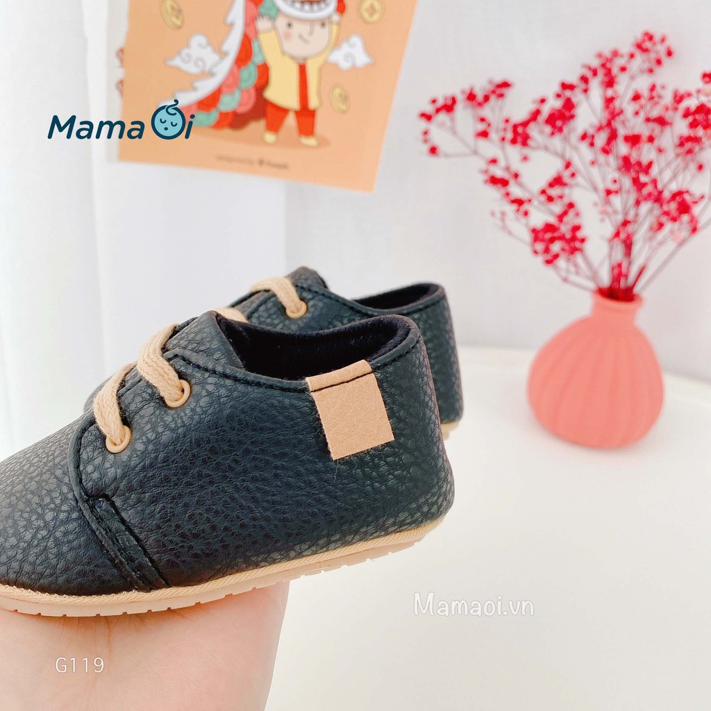 G119 Giày tập đi cho bé giày bata da đen mềm mại êm chân đế chống trượt của  Mama Ơi - Thời trang cho bé