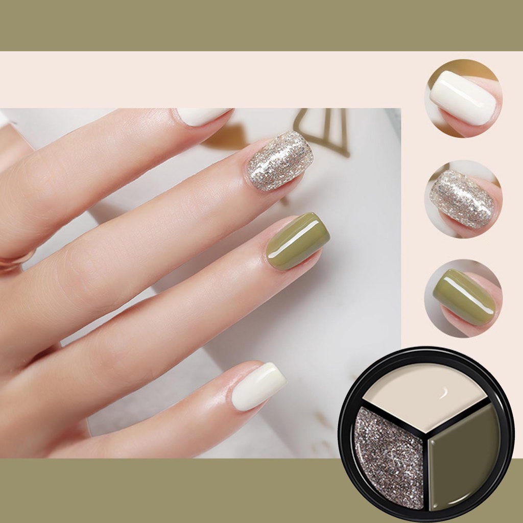 Sơn móng tay 3 màu lâu trôi óng ánh
